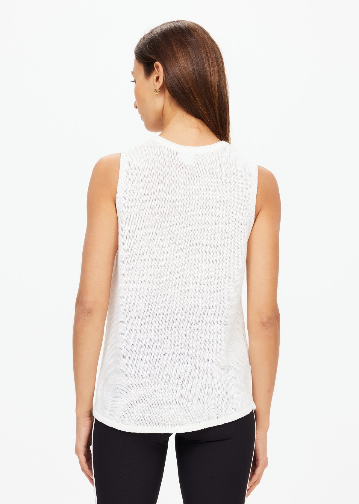 Knitted Logo Tara Tank Top - White