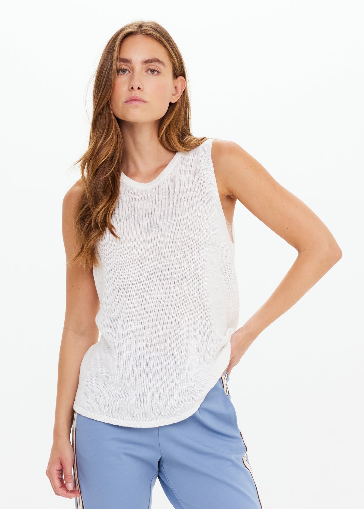 Knitted Tara Tank Top - White