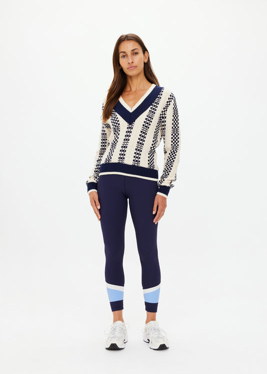 Sonny V Neck Sweater - Check