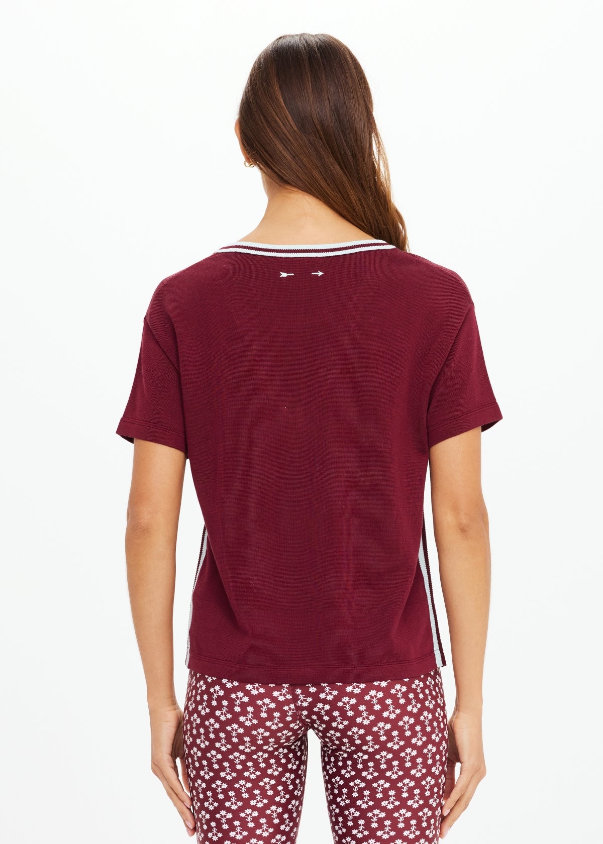 Sienna V Neck Tee - Merlot