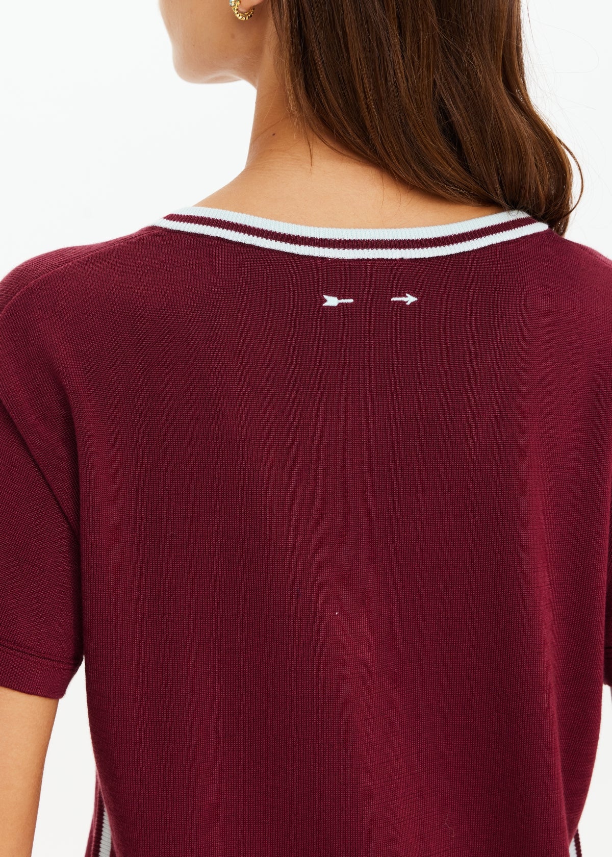 Sienna V Neck Tee - Merlot