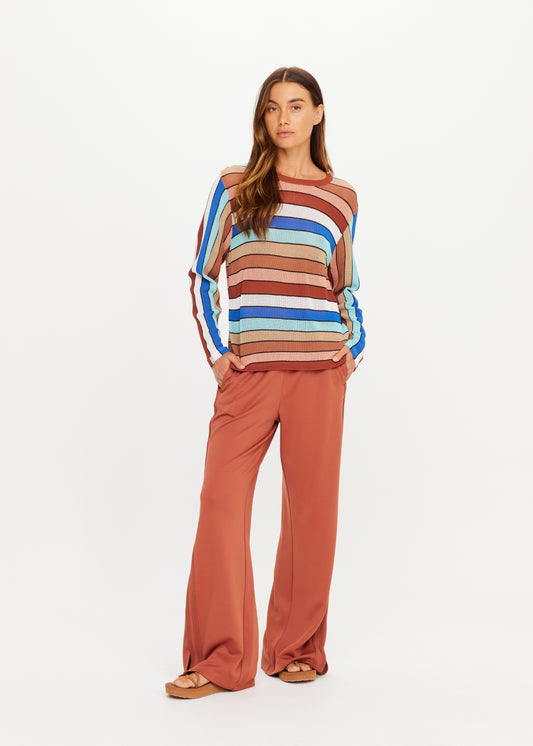 Iza Milla Long Sleeve Knit Top - Stripe