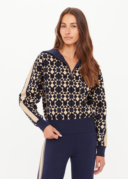 Cosmo Kairo Half Zip Knit - Geo