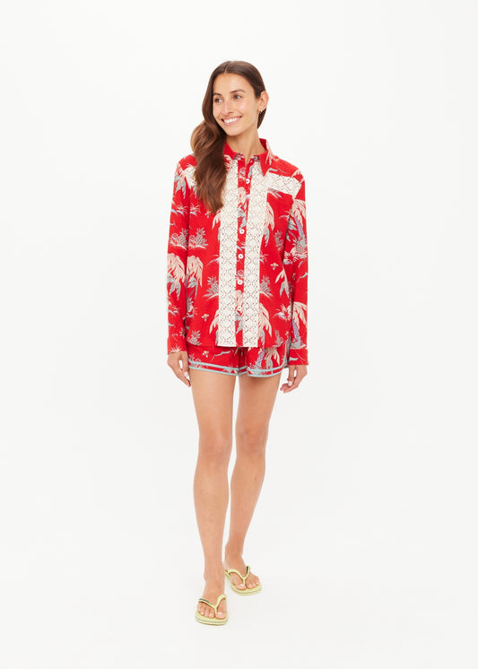 Palma Bobbi Collared Shirt - Red