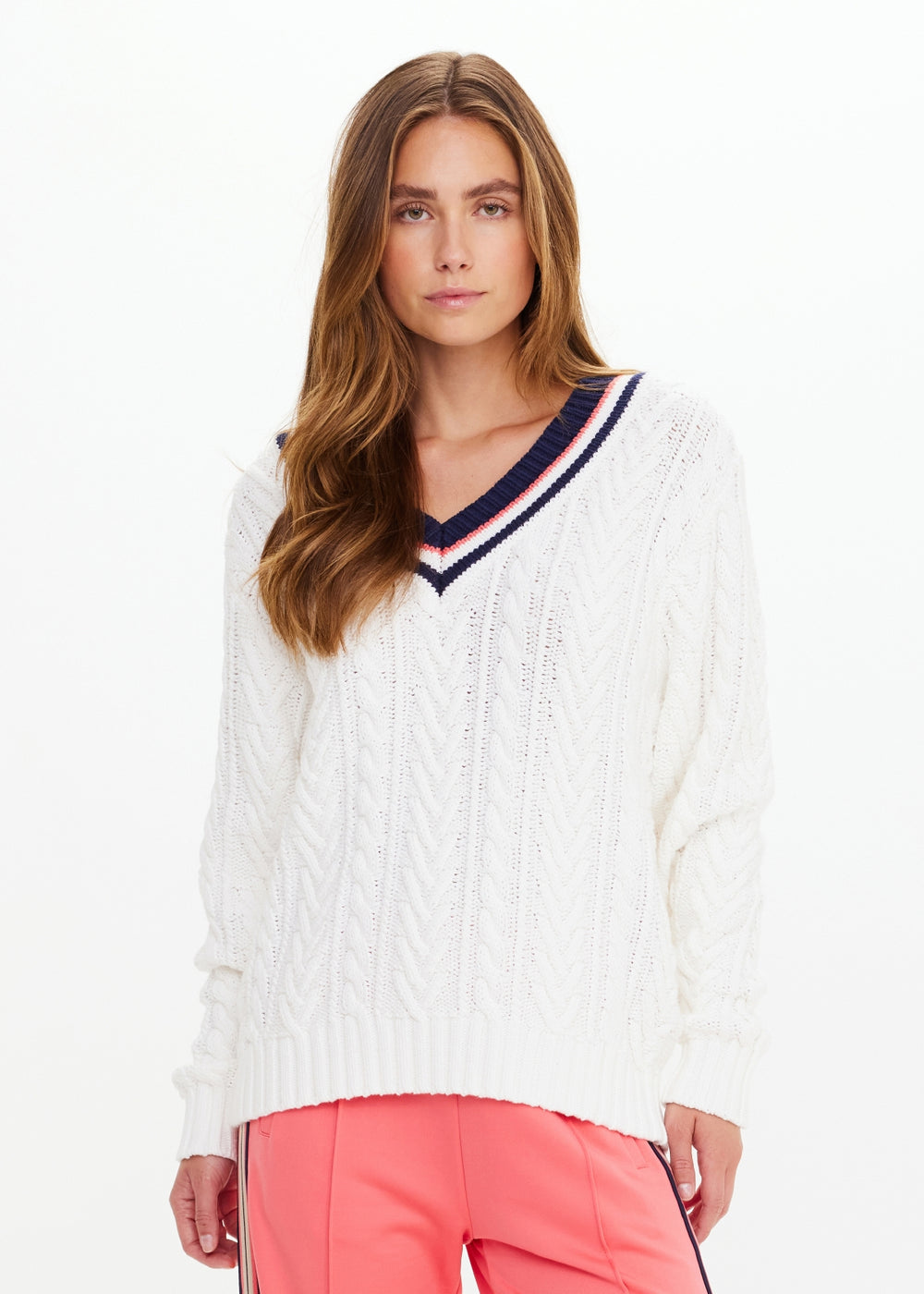 Espada Louie V Neck Sweater - Creme