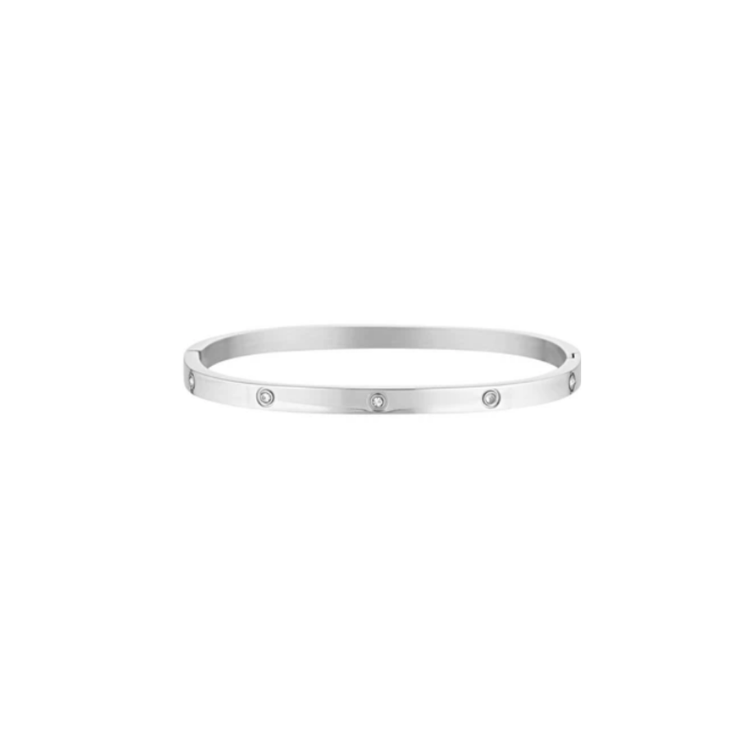 Dylan Bangle Silver - Celestial Clear
