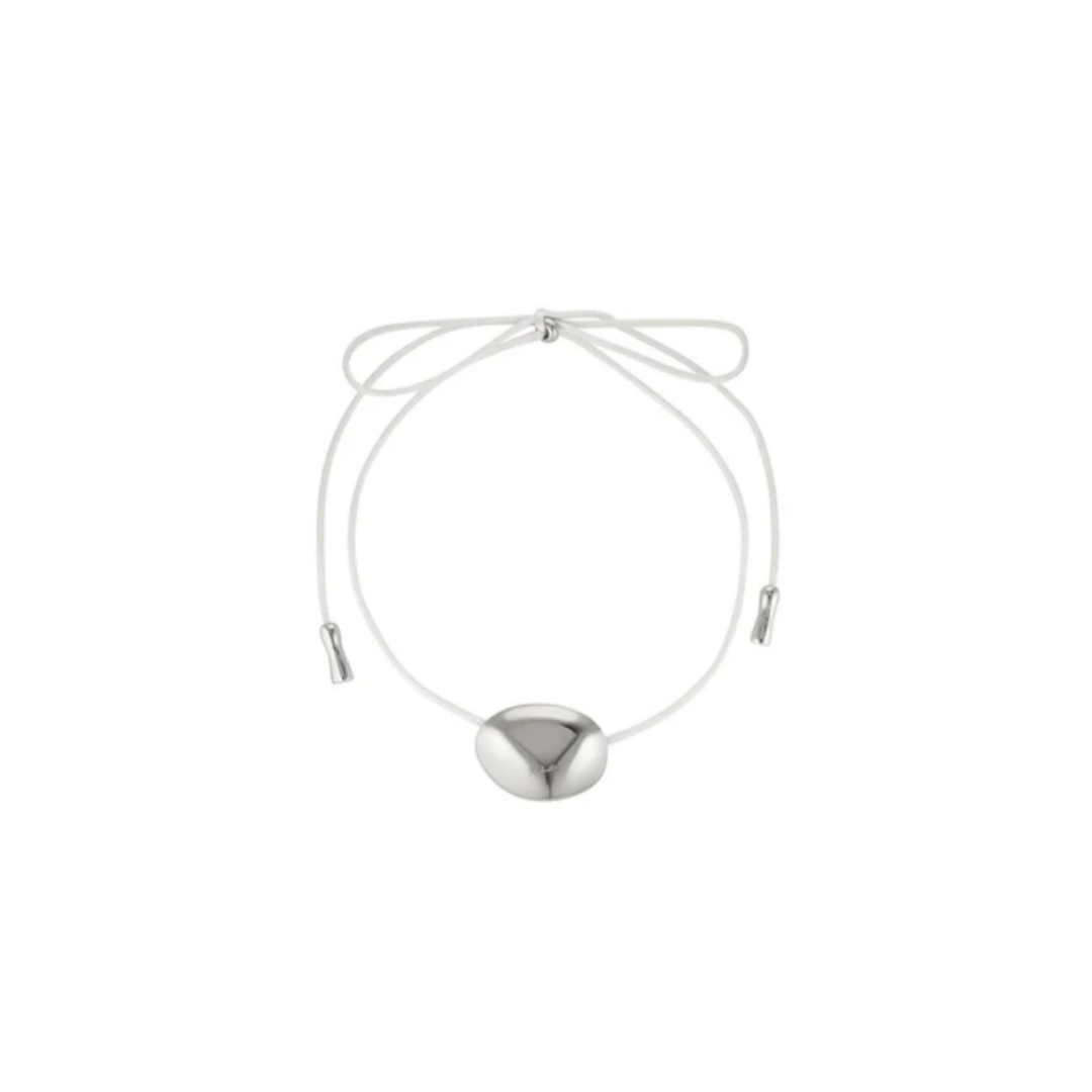 Bean Cord Pendent - Ivory/Silver