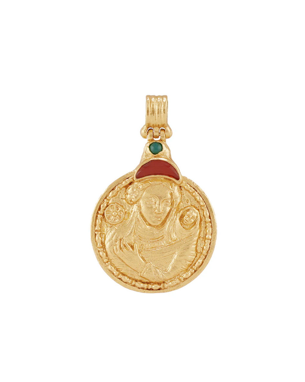 Polia Pendant with Agate - 18K Gold Plated