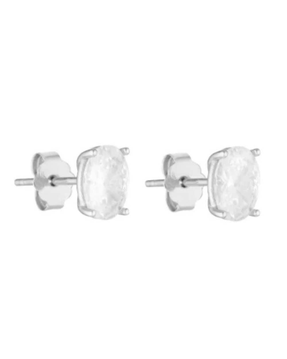 Oval Studs - Silver