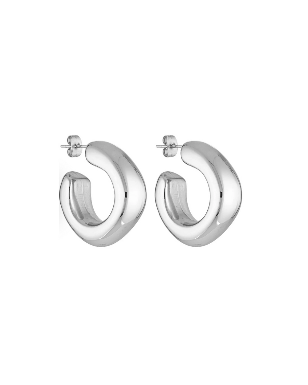 Dina Hoops - White Gold