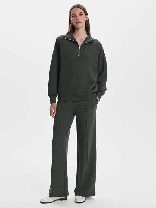 Hawley Half Zip Sweat - Olive Marl - arriving late August