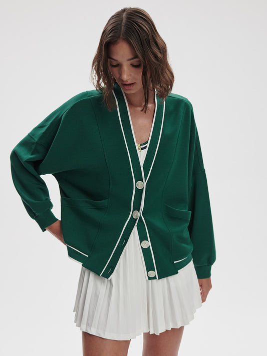 Decker Off Court Cardigan - Forest