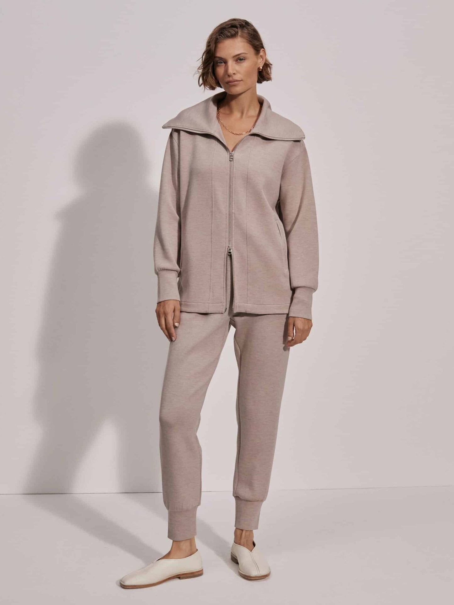 Var01754 Raleigh Zip Through Sweat Taupe Marl Drop1 001