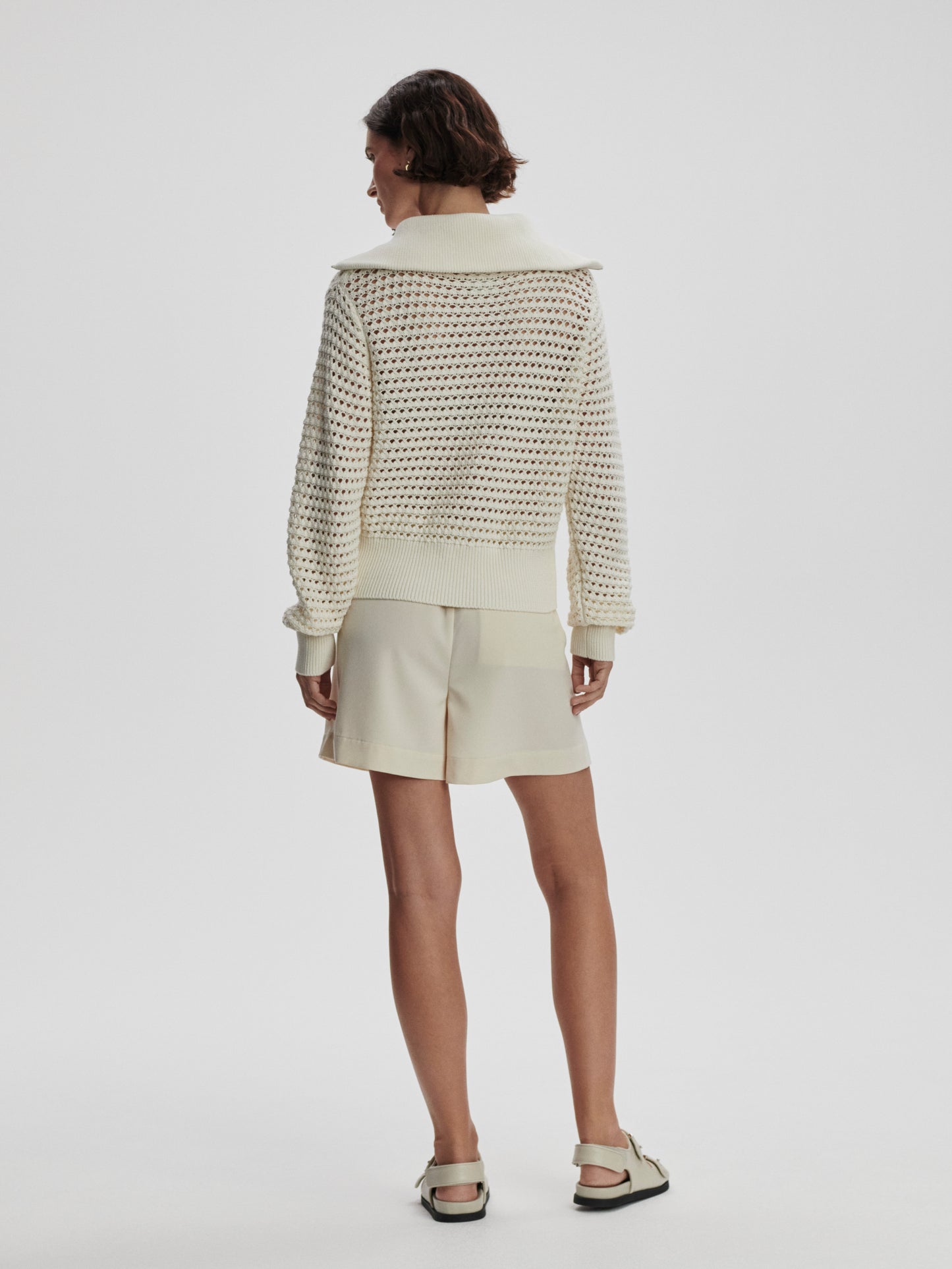 Eloise Full Zip Knit - Egret