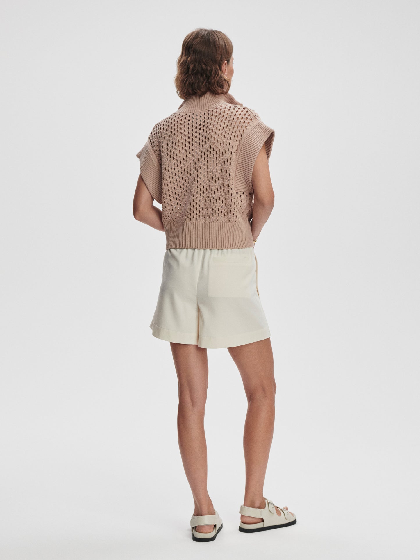 Gaines Half Zip Knit- Light Taupe