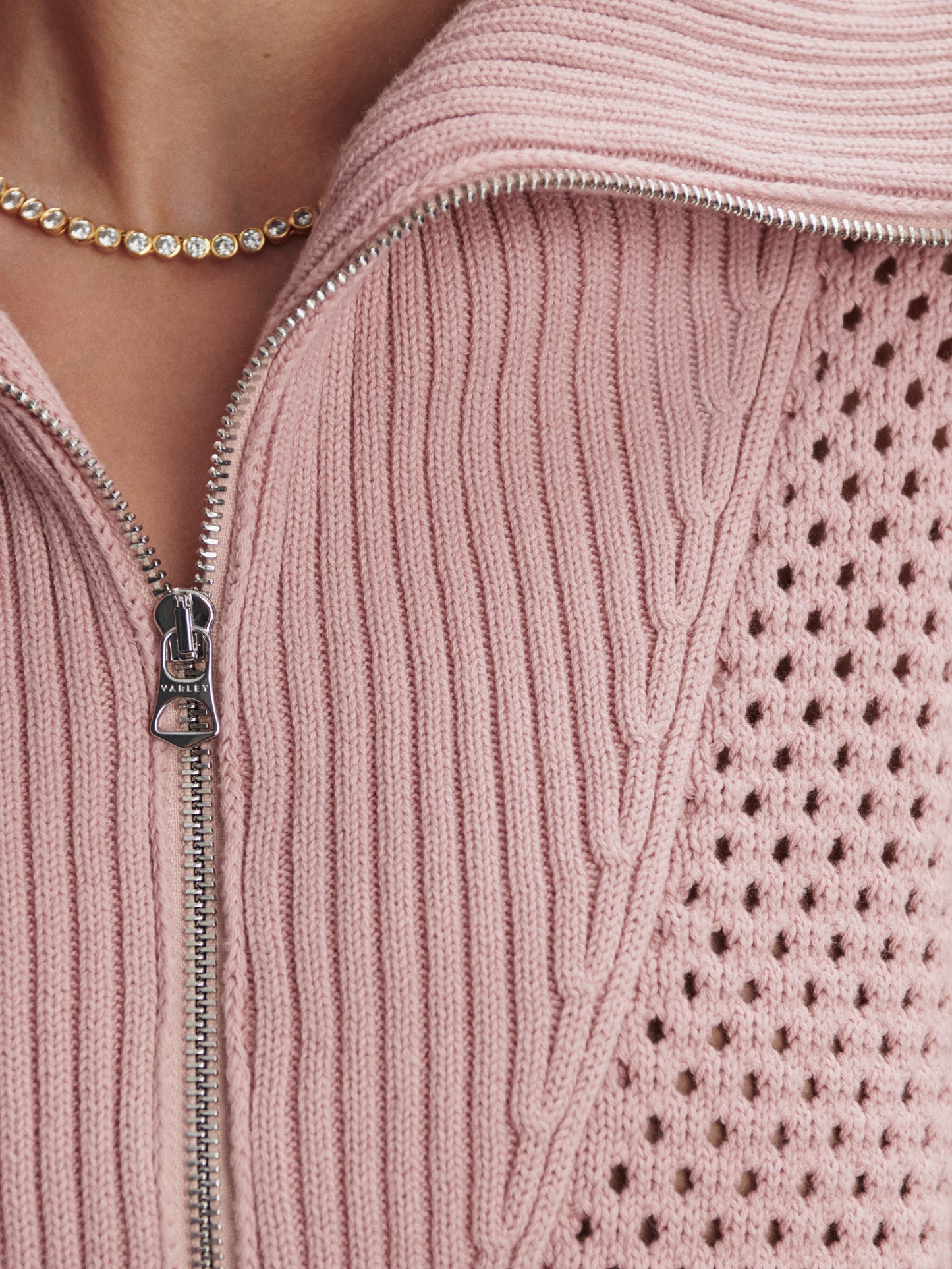 Mila Half-Zip Knit - Pale Mauve