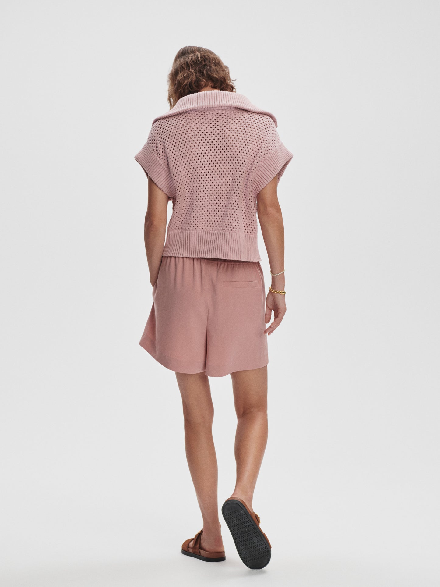 Mila Half-Zip Knit - Pale Mauve