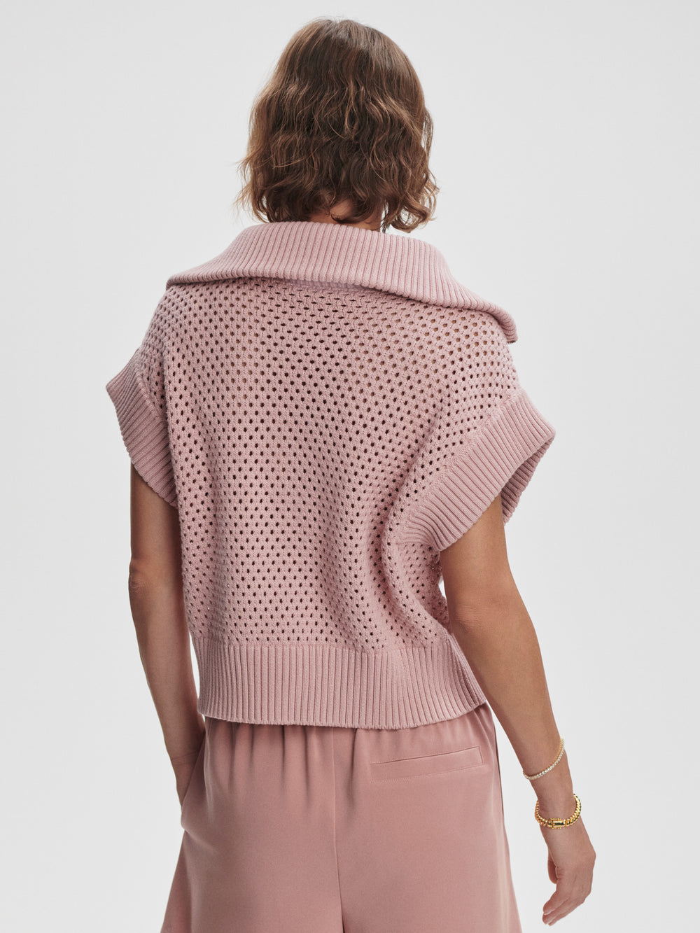 Mila Half-Zip Knit - Pale Mauve