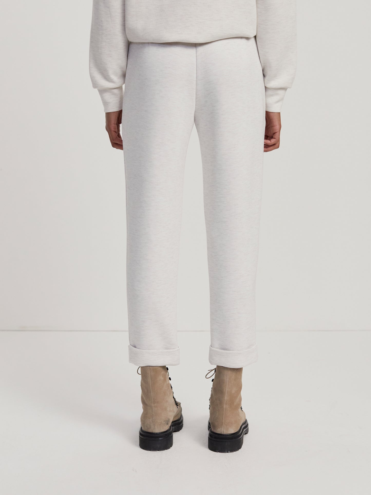 The Rolled Cuff Pant 28.5 - Ivory Marl