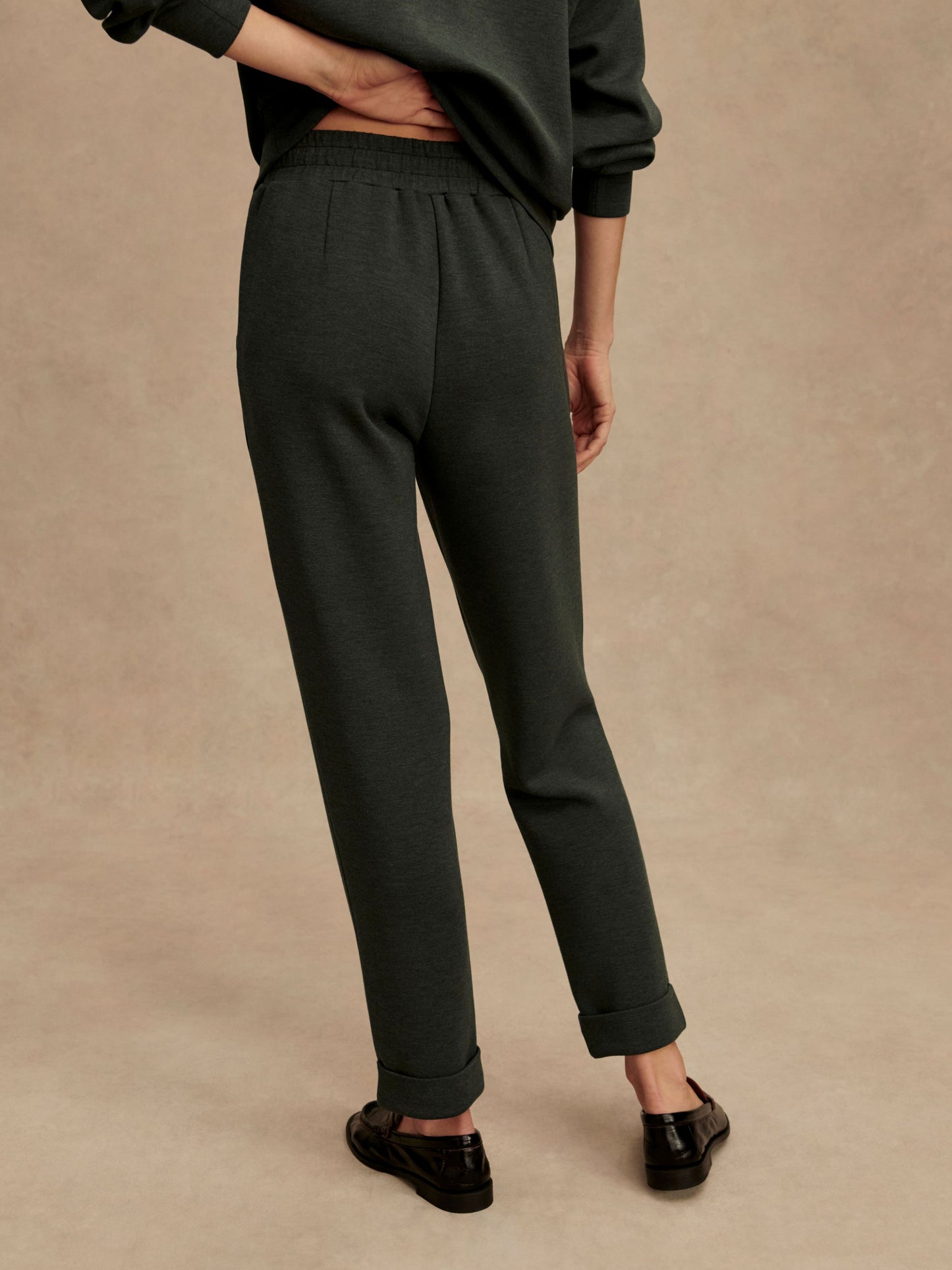 The Rolled Cuff Pant 25 - Olive Marl
