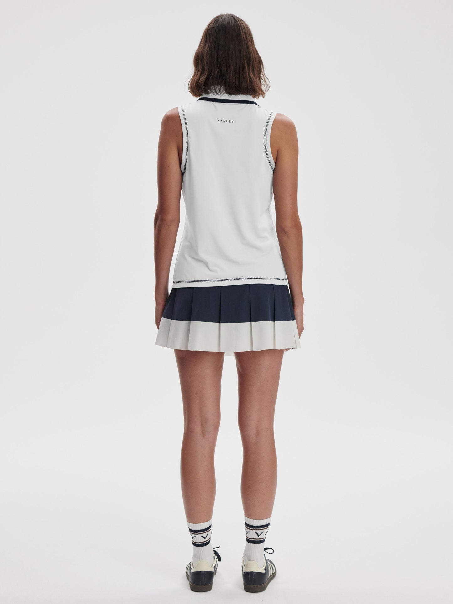Cammie Performance Tank - White/Blue Nights