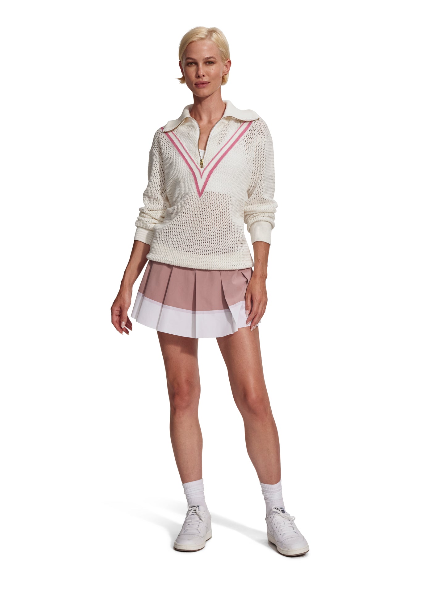 Savannah Knit - White/Cashmere Rose