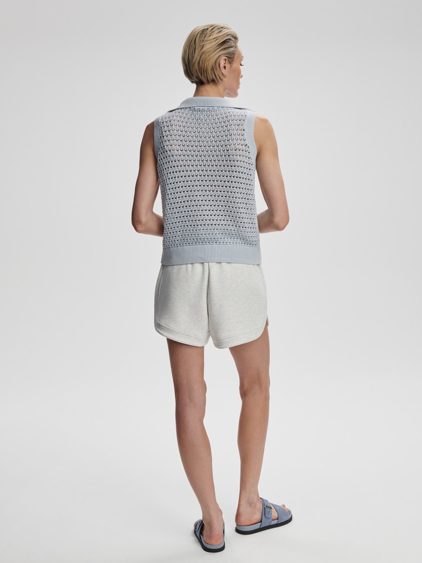 Bains Half Zip Tank - Plein Blue