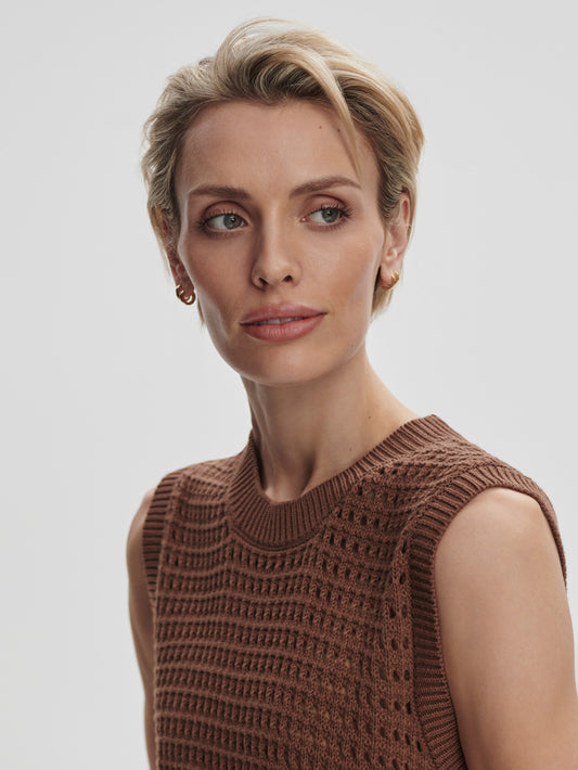 Darin Longline Knit Tank -  Cocoa Dust