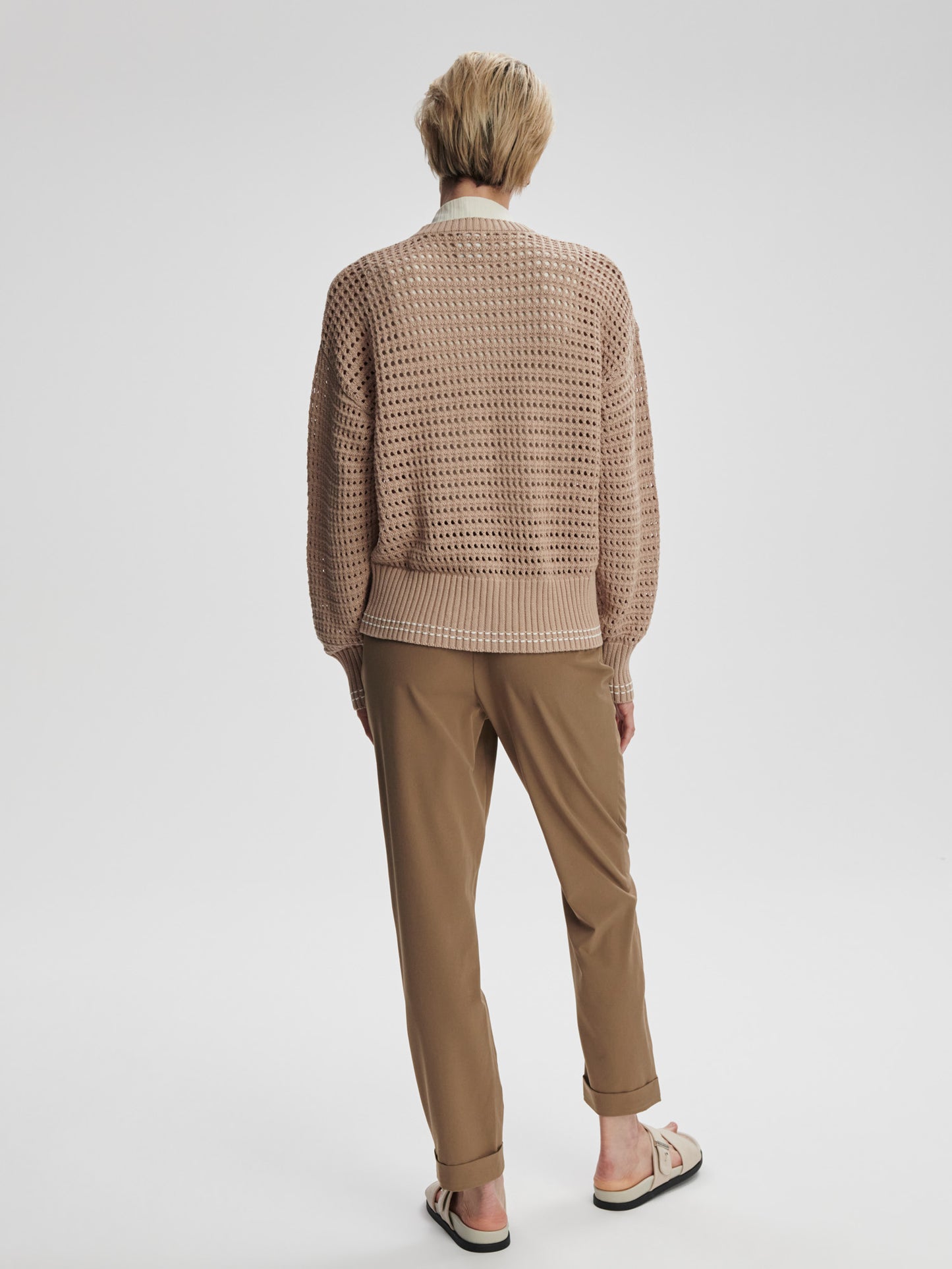 Kris Relaxed Fit Knit Jacket - Light Taupe