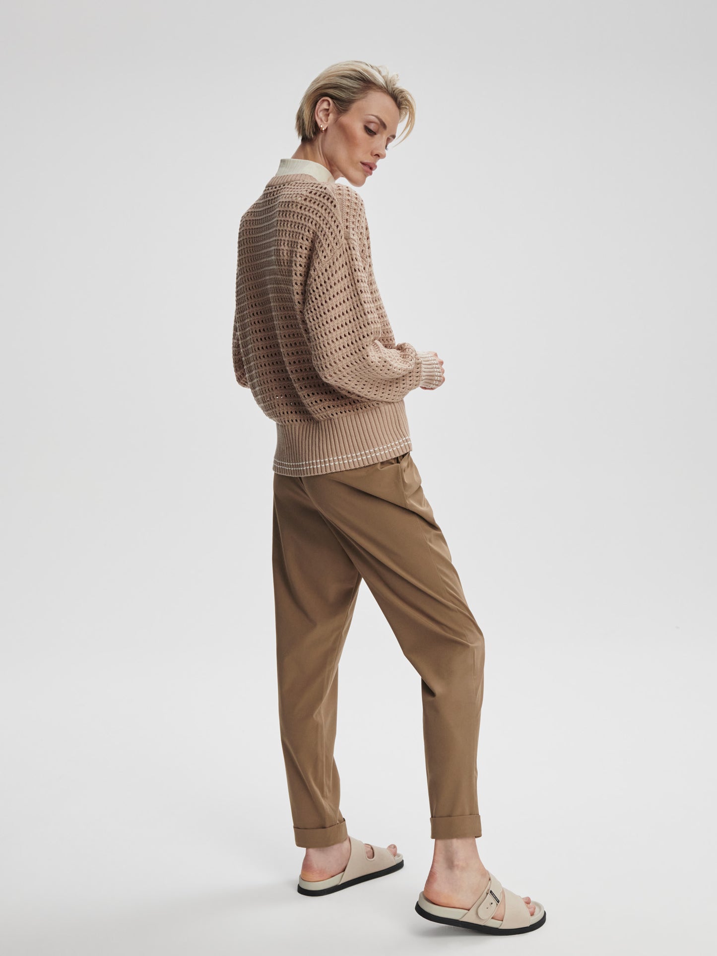 Kris Relaxed Fit Knit Jacket - Light Taupe