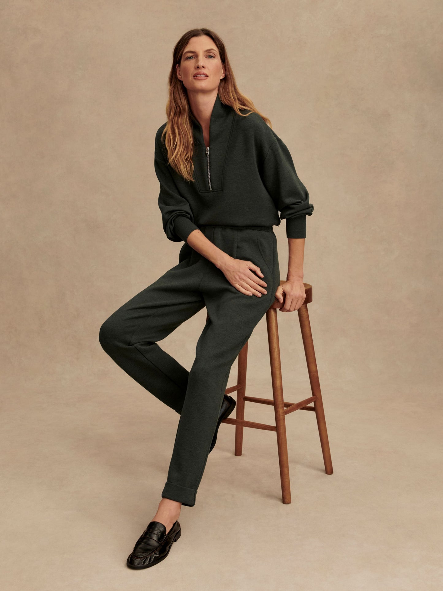 The Rolled Cuff Pant 28.5 - Olive Marl