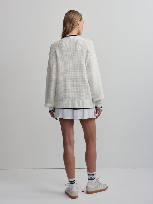 Coniston Boxy Knit Cardigan - White
