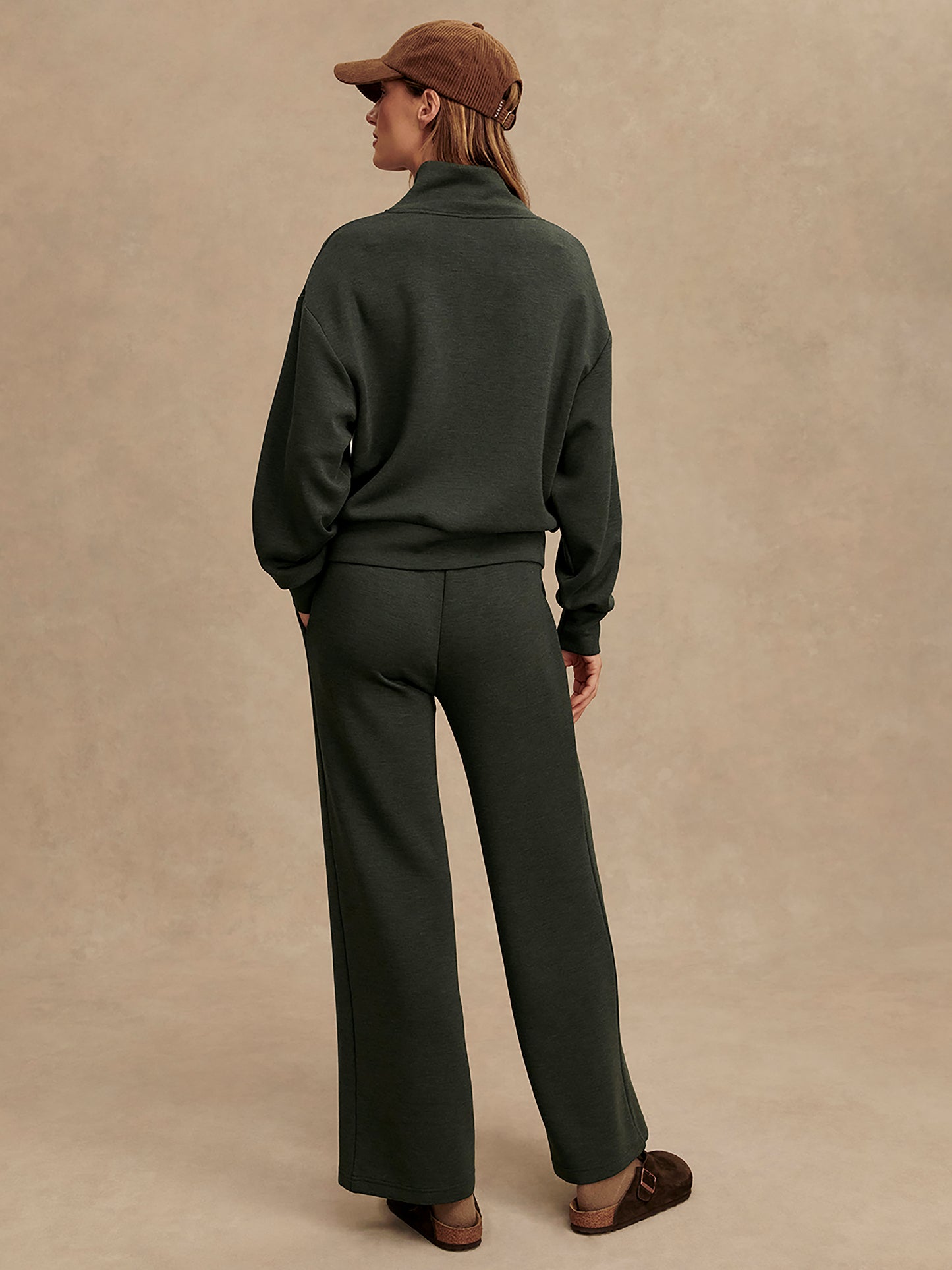 The Wide Leg Pant 28 - Olive Marl