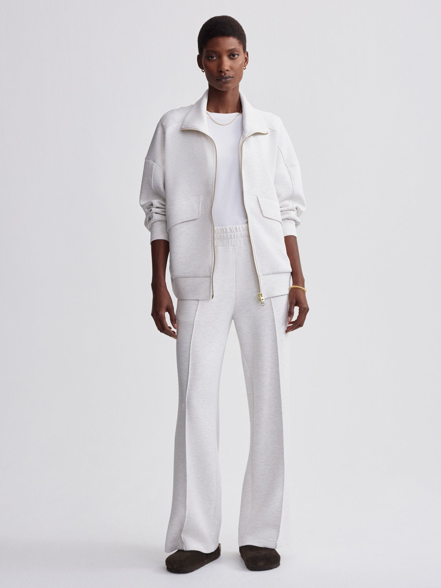 The Wide Leg Pant 30 - Ivory Marl