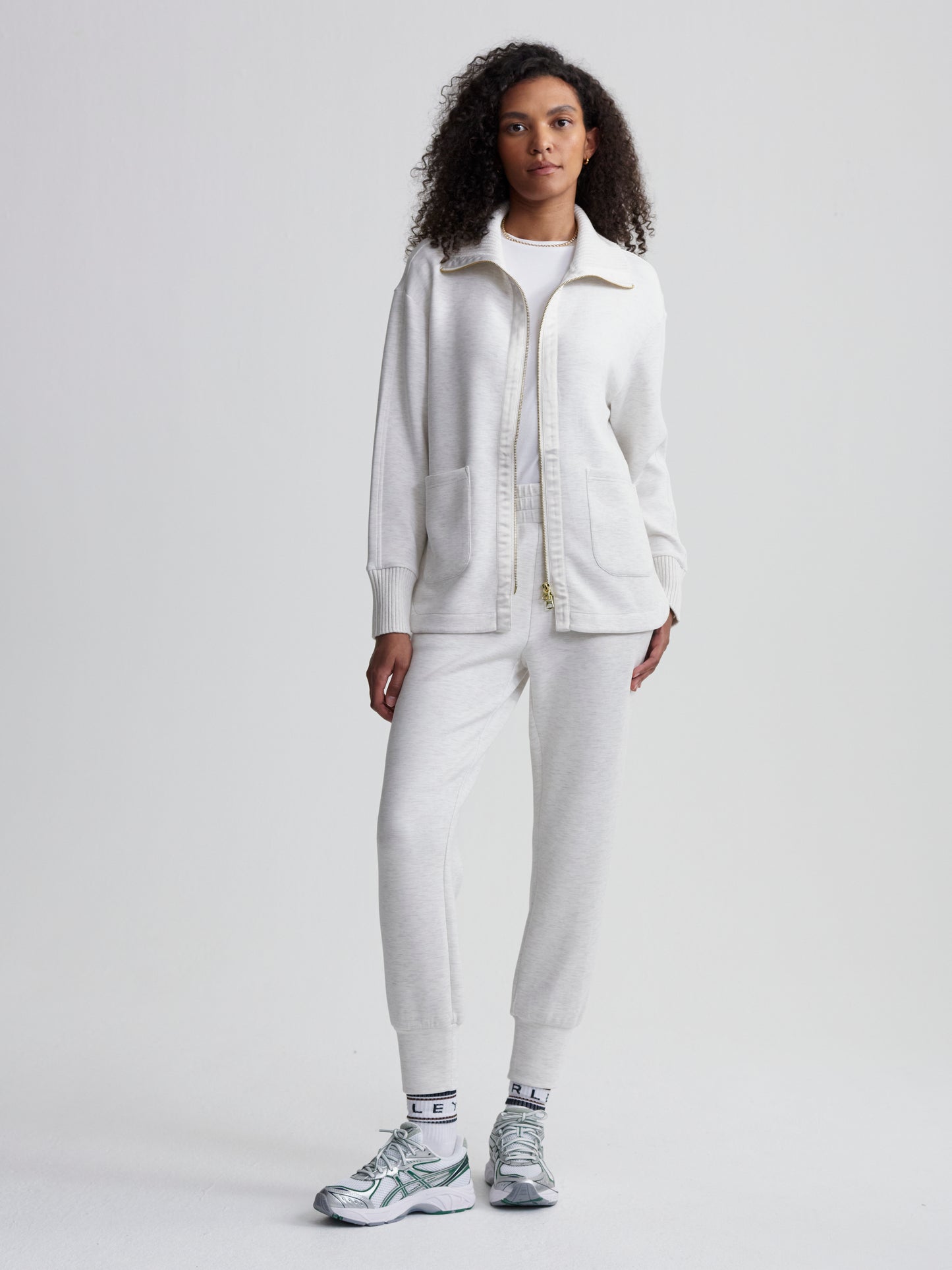 Niamh Zip Through - Ivory Marl