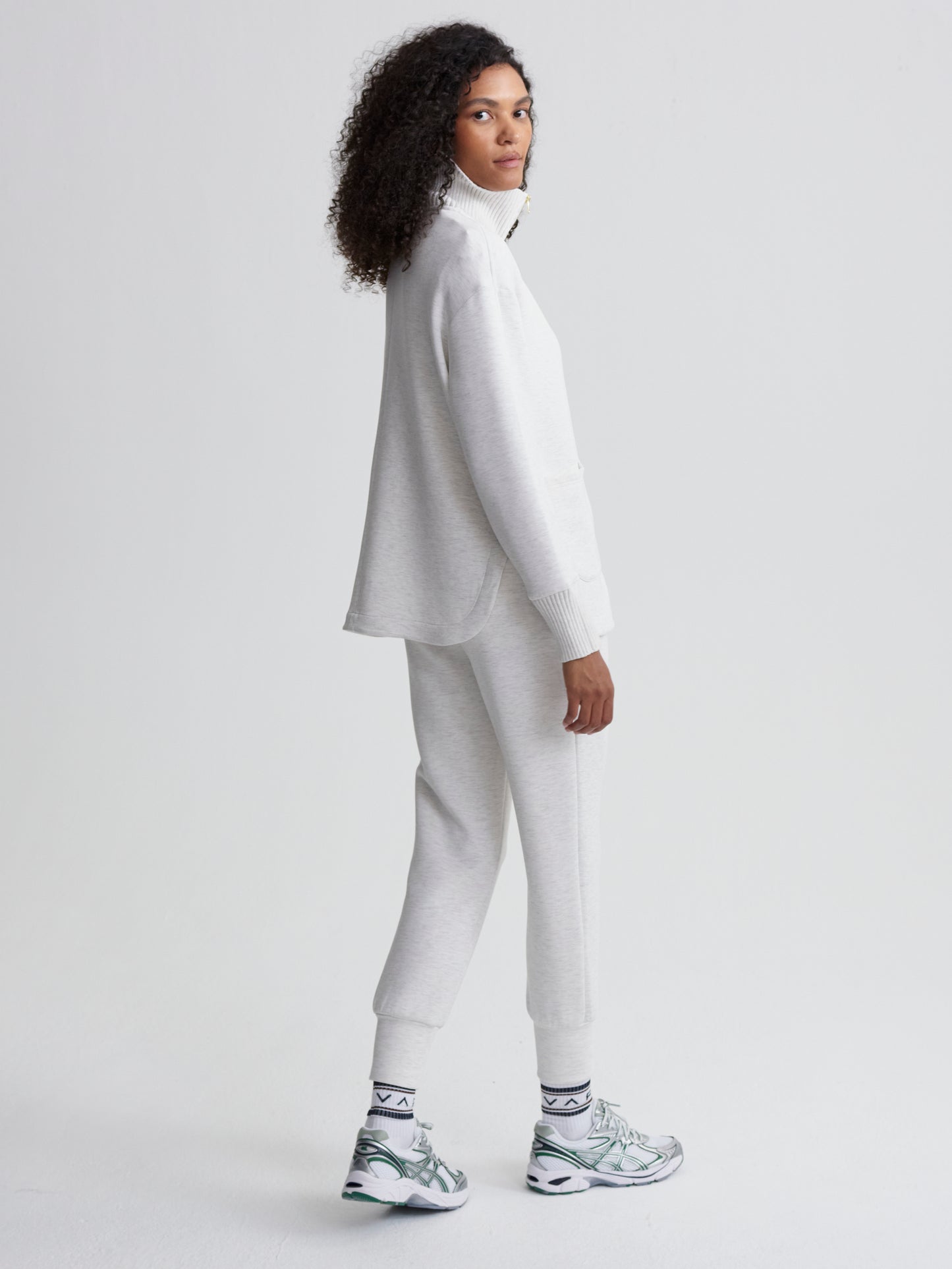 Niamh Zip Through - Ivory Marl