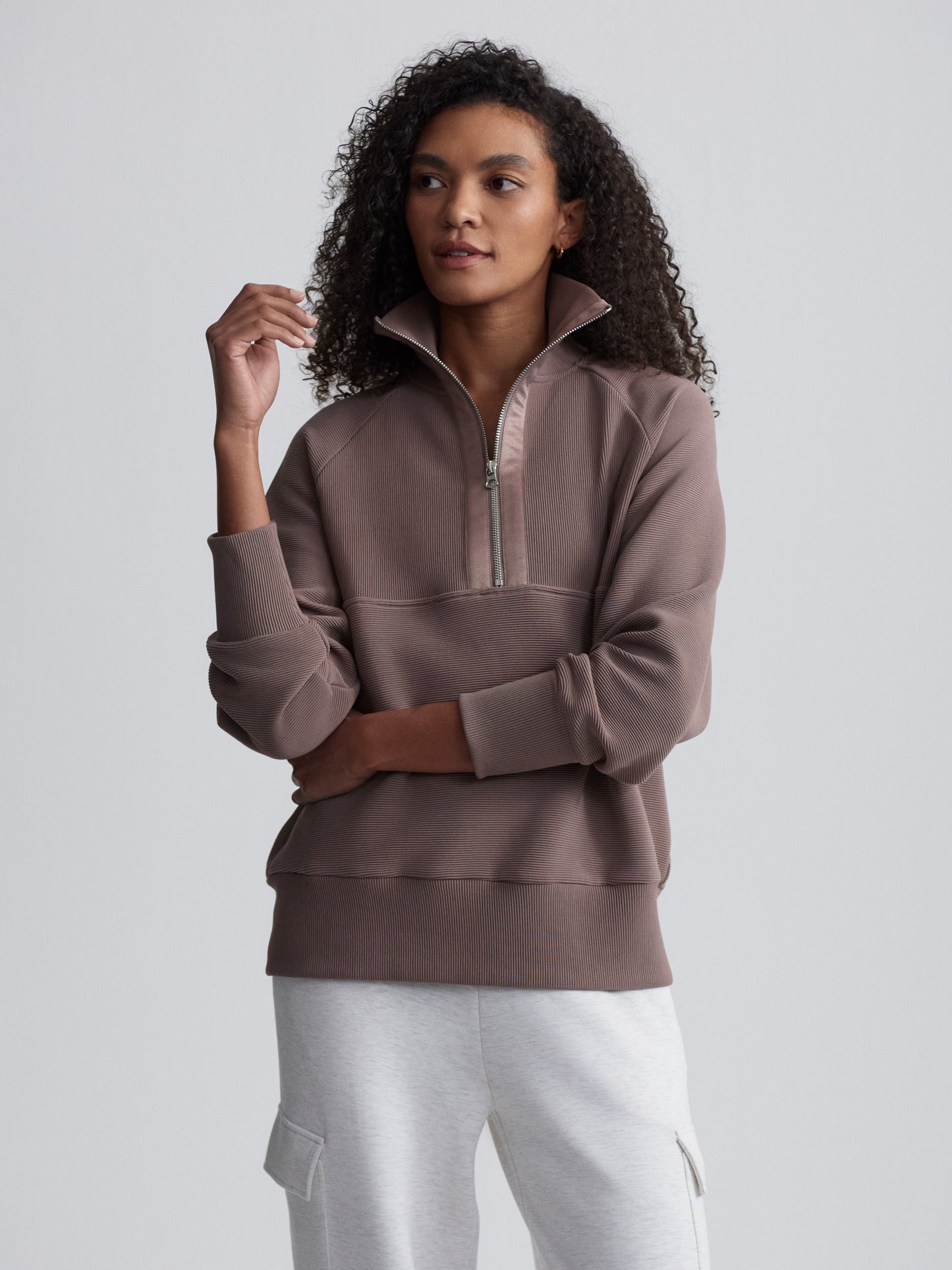 Lismore Longline Sweat - Deep Taupe