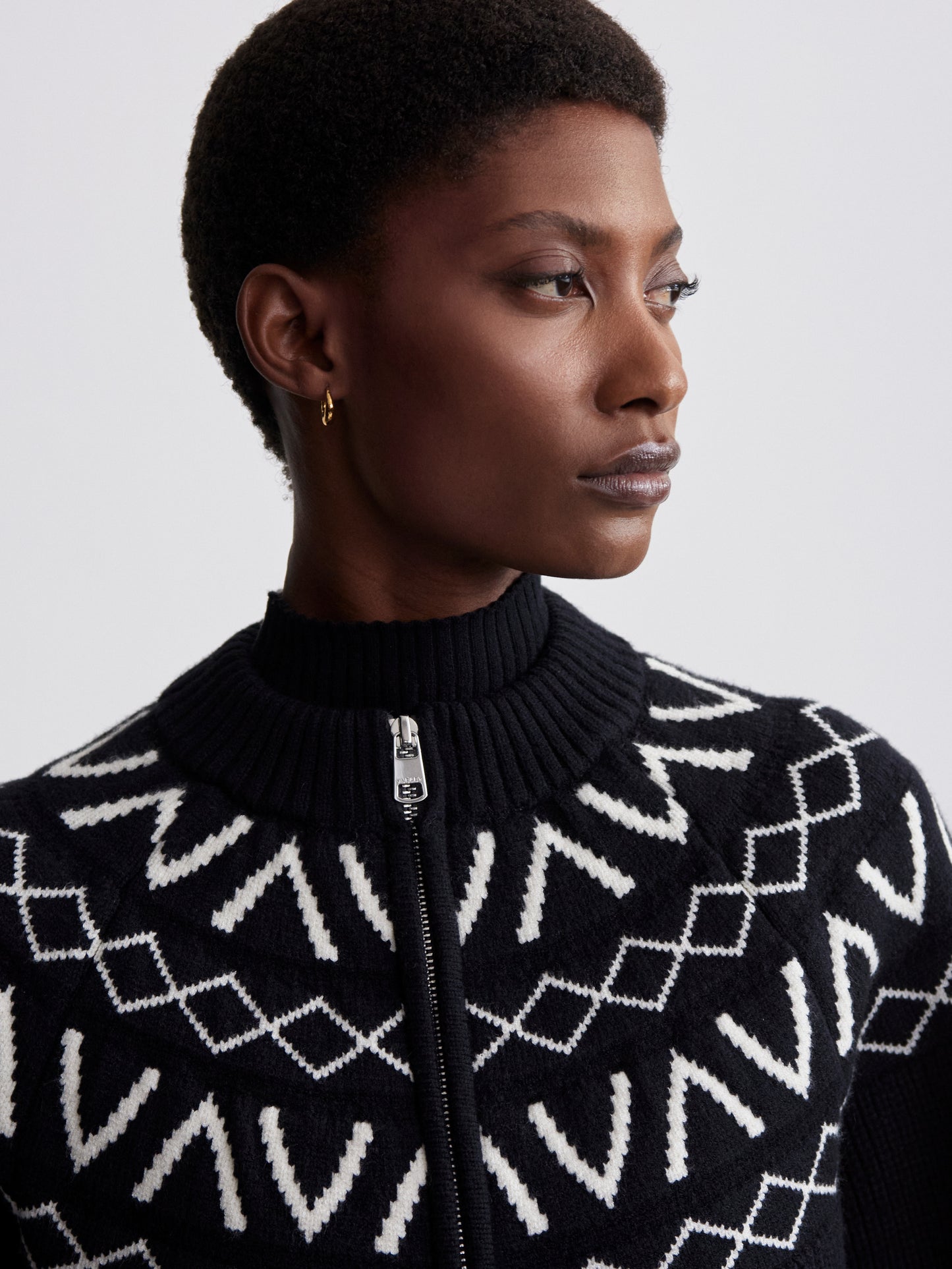 Alys Fair Isle Knit Jacket - Black