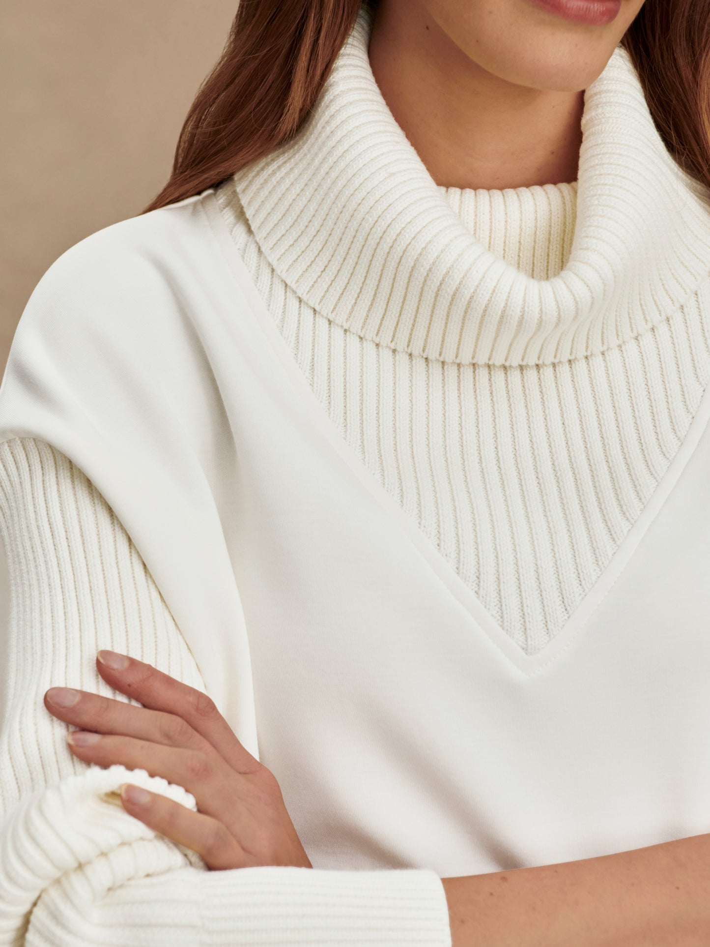 Hannah Cowl Neck Sweat - Egret