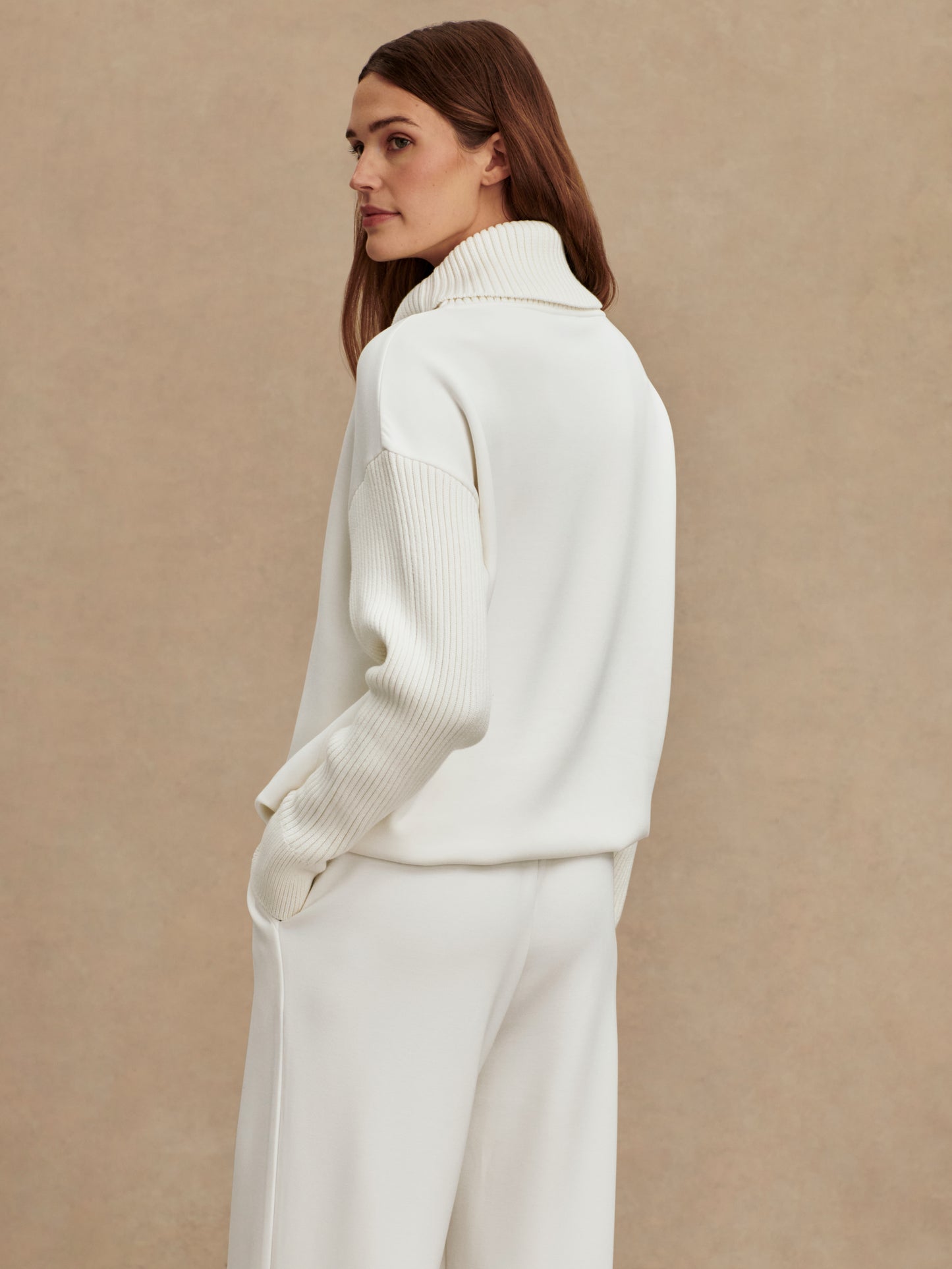 Hannah Cowl Neck Sweat - Egret