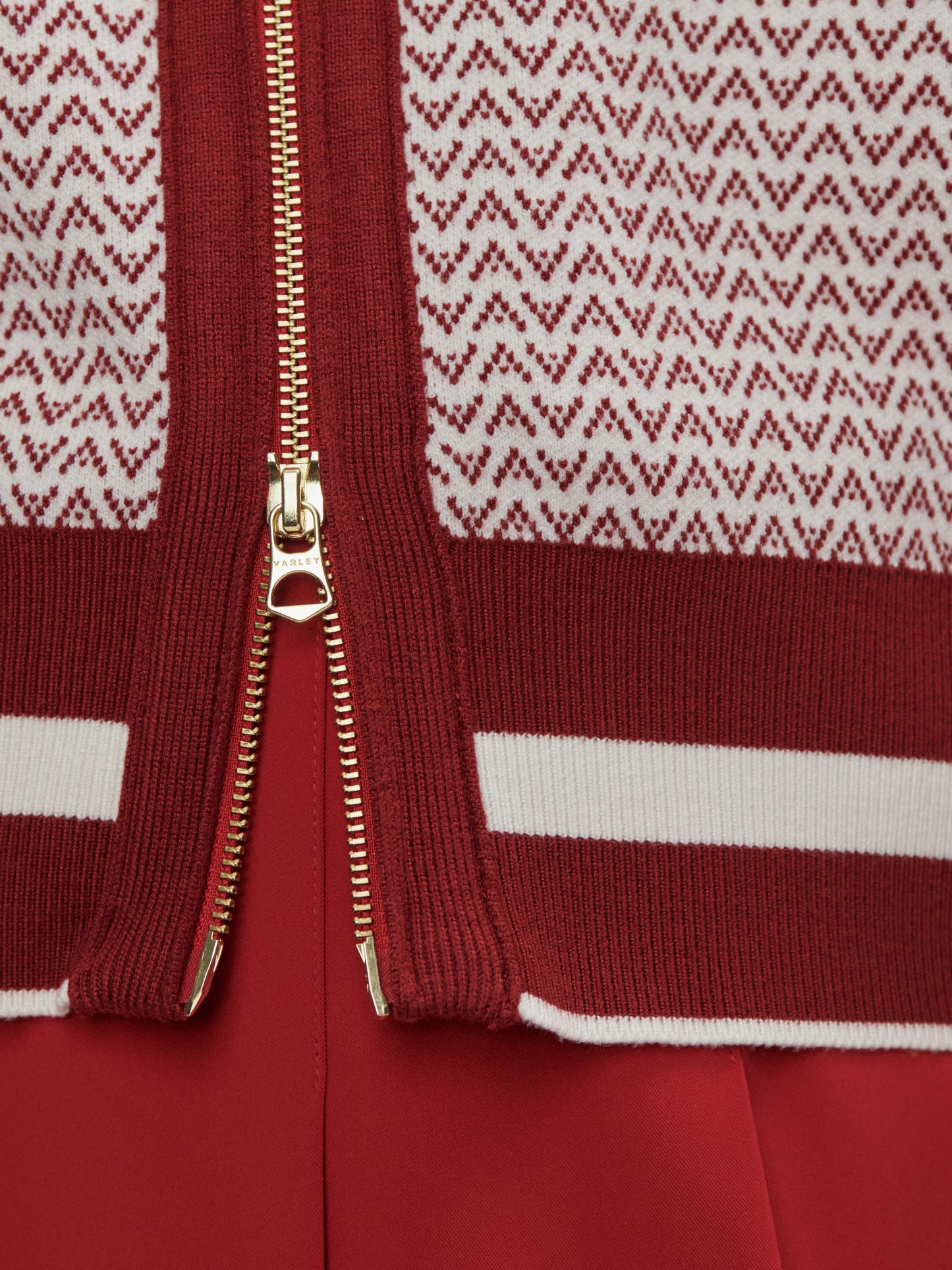 Walter Knit Jacket - Red Dahlia/White
