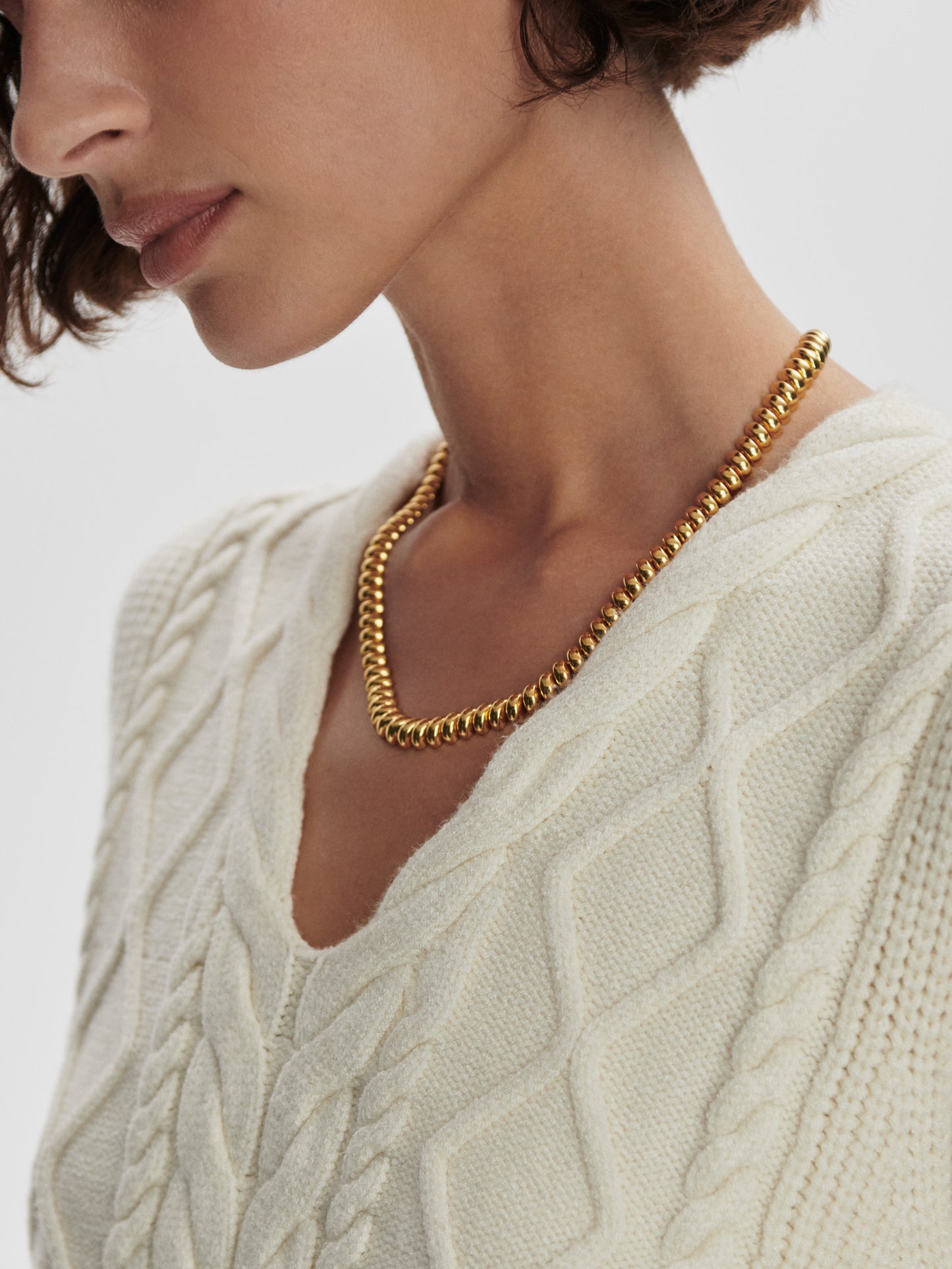 Kay Cable Knit Vest - Snow White