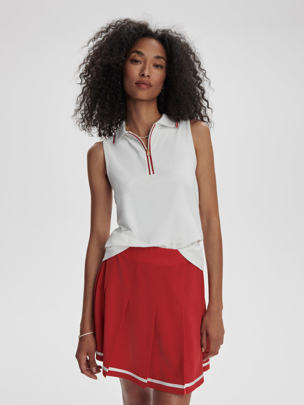 Fritton Performance Tank - White/Haute Red