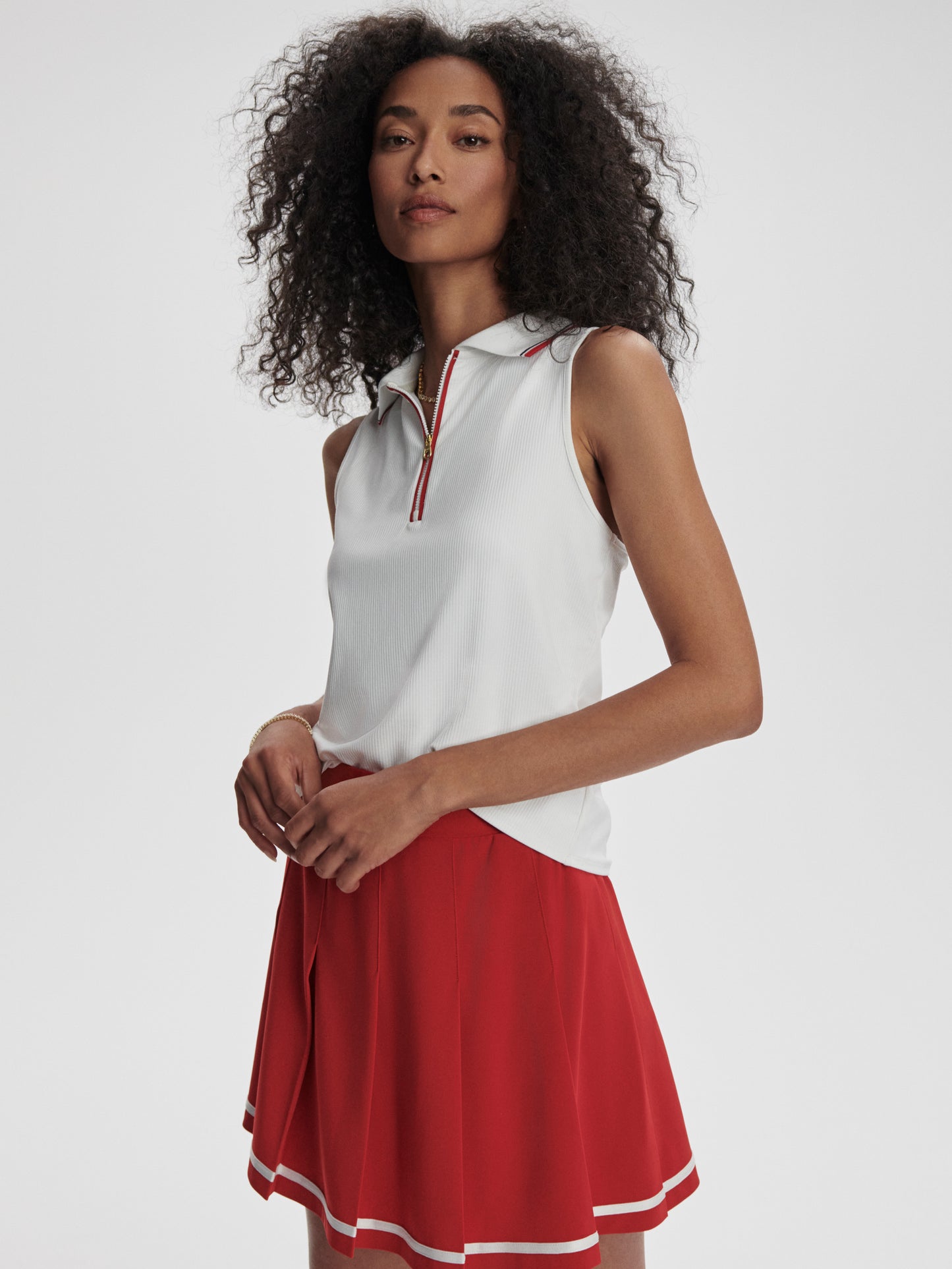 Fritton Performance Tank - White/Haute Red