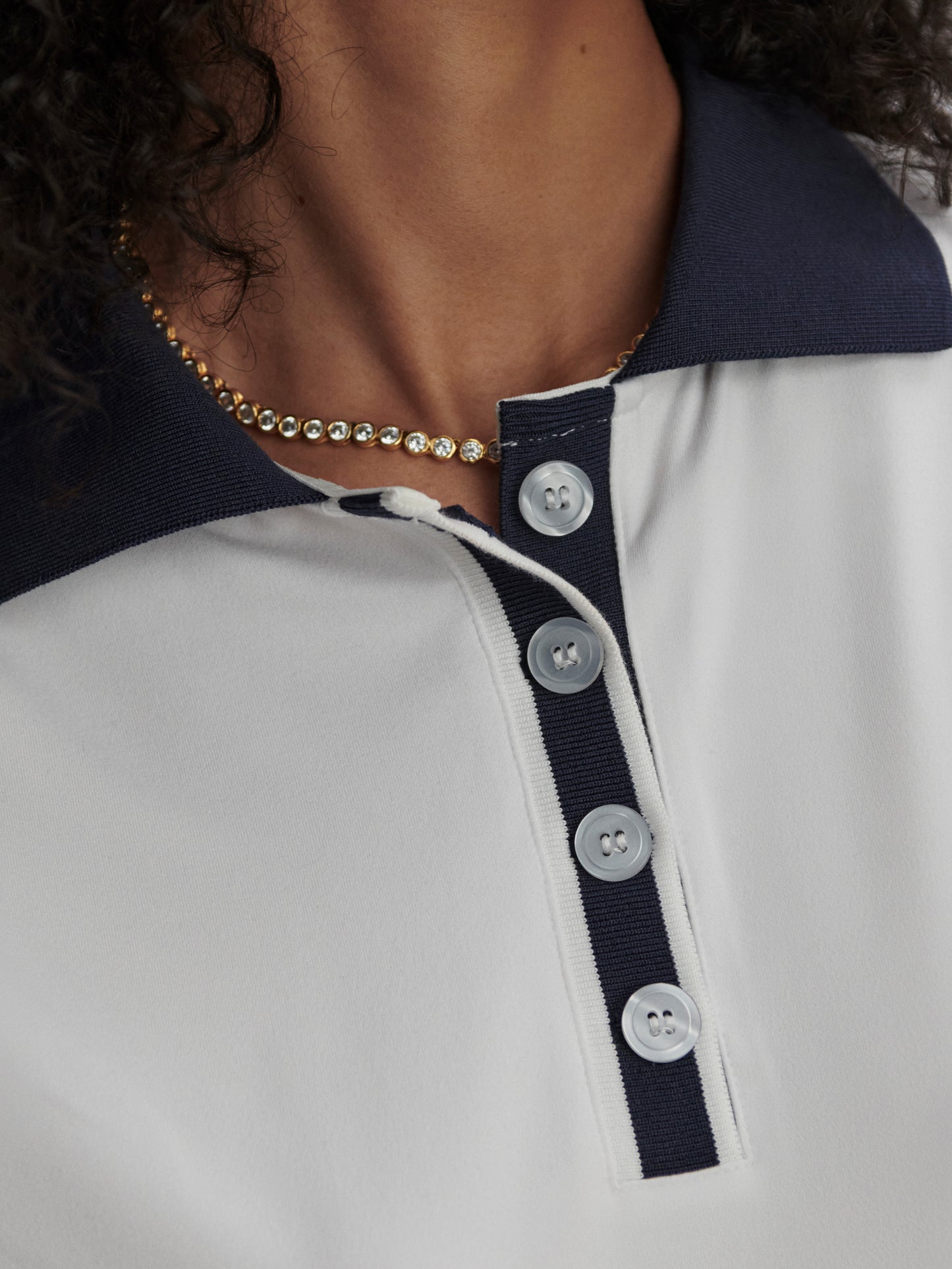 Wisley Performance Polo - White/Blue Nights