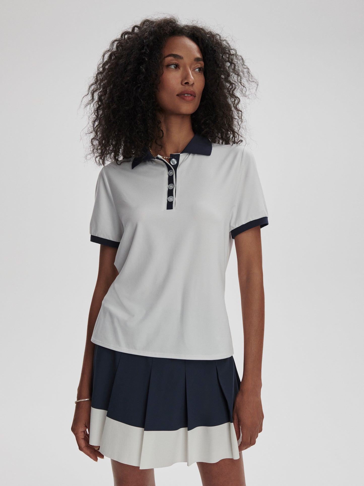 Wisley Performance Polo - White/Blue Nights