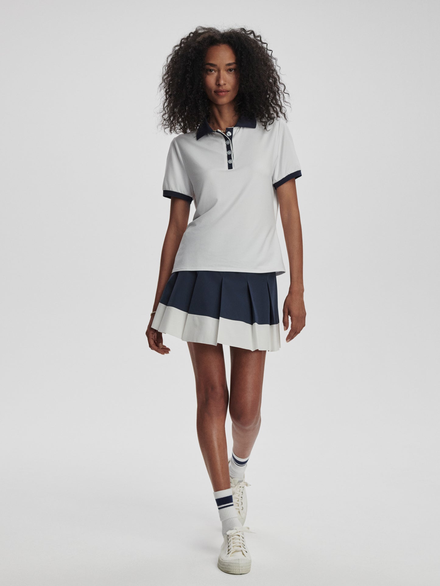 Wisley Performance Polo - White/Blue Nights