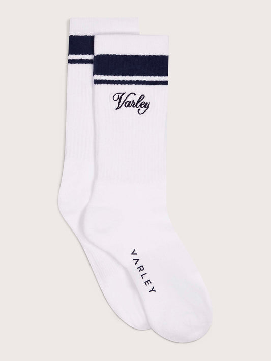 Lamar Club Stripe Sock - White/Blue Nights