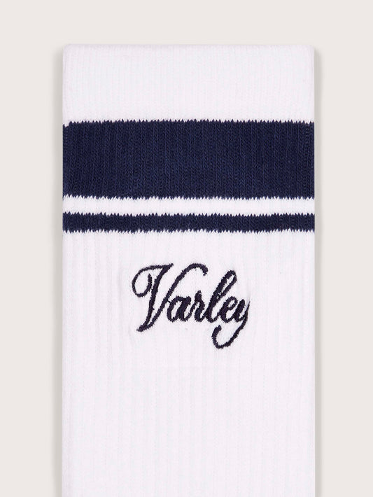 Lamar Club Stripe Sock - White/Blue Nights