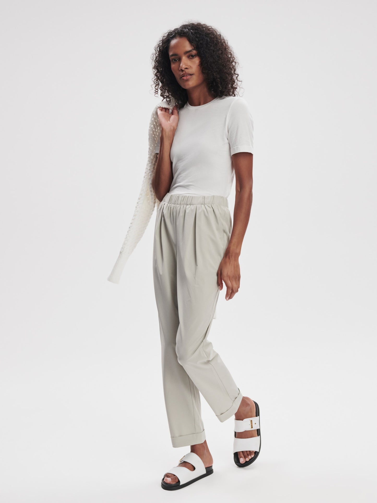 Alana Slim Tapered Cuff Pant 29" - Sage Grey
